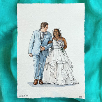 Personalised Couple's People Portrait In Watercolour, 10 of 12