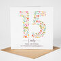 Floral Fun Personalised 15th Birthday Card, thumbnail 4 of 5