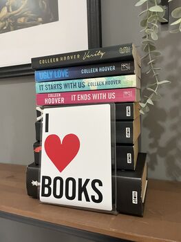 I Heart Books Acrylic Bookend Home Decor, 3 of 5