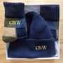 Mens Wool Beanie Hat Personalised Bed Socks Gift Set, thumbnail 3 of 9