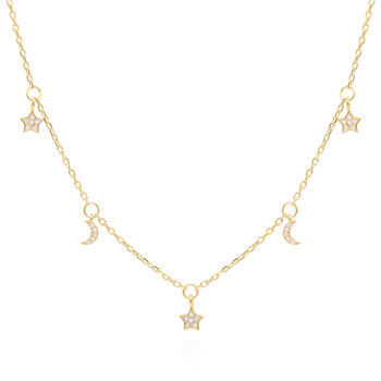 Elsie Star And Moon Charm Necklace, 4 of 8