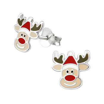 Christmas Rudolph Sterling Silver Earrings, 3 of 5