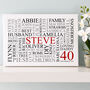 Personalised 40th Birthday Word Art Print, thumbnail 9 of 12