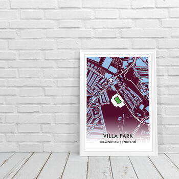 Aston Villa Football Gift Villa Park Stadium Art Map Print A3, 3 of 4