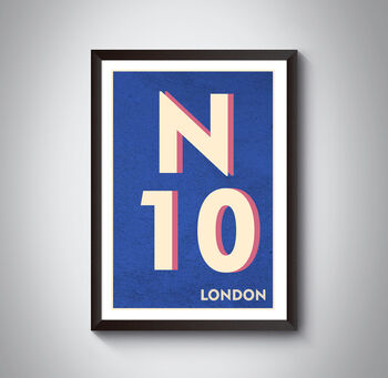 N10 Muswell Hill London Postcode Typography Print, 11 of 11
