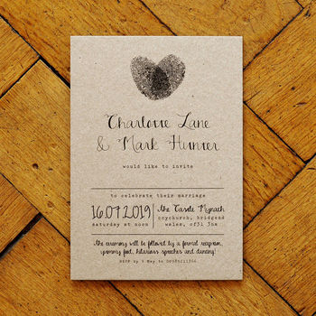 Fingerprint And Calligraphy Wedding Invitation Suite, 2 of 10