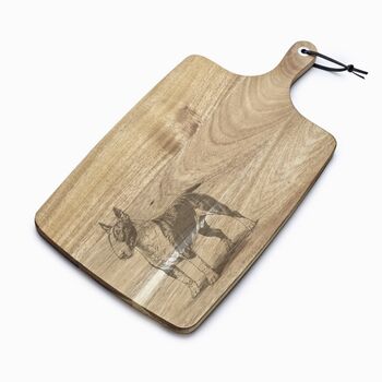 Personalised English Bull Terrier Engraved Acacia Serving Board, 7 of 8