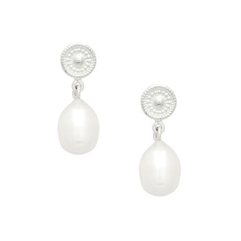 Pearl Solstice Earrings In Silver Or Gold Vermeil, 5 of 12