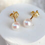 9ct Gold And Cultured Pearl Stud Earrings, thumbnail 1 of 3