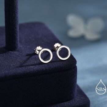 Sterling Silver Open Circle Stud Earrings, 3 of 12