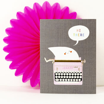 Mini Typewriter Greetings Card, 3 of 5