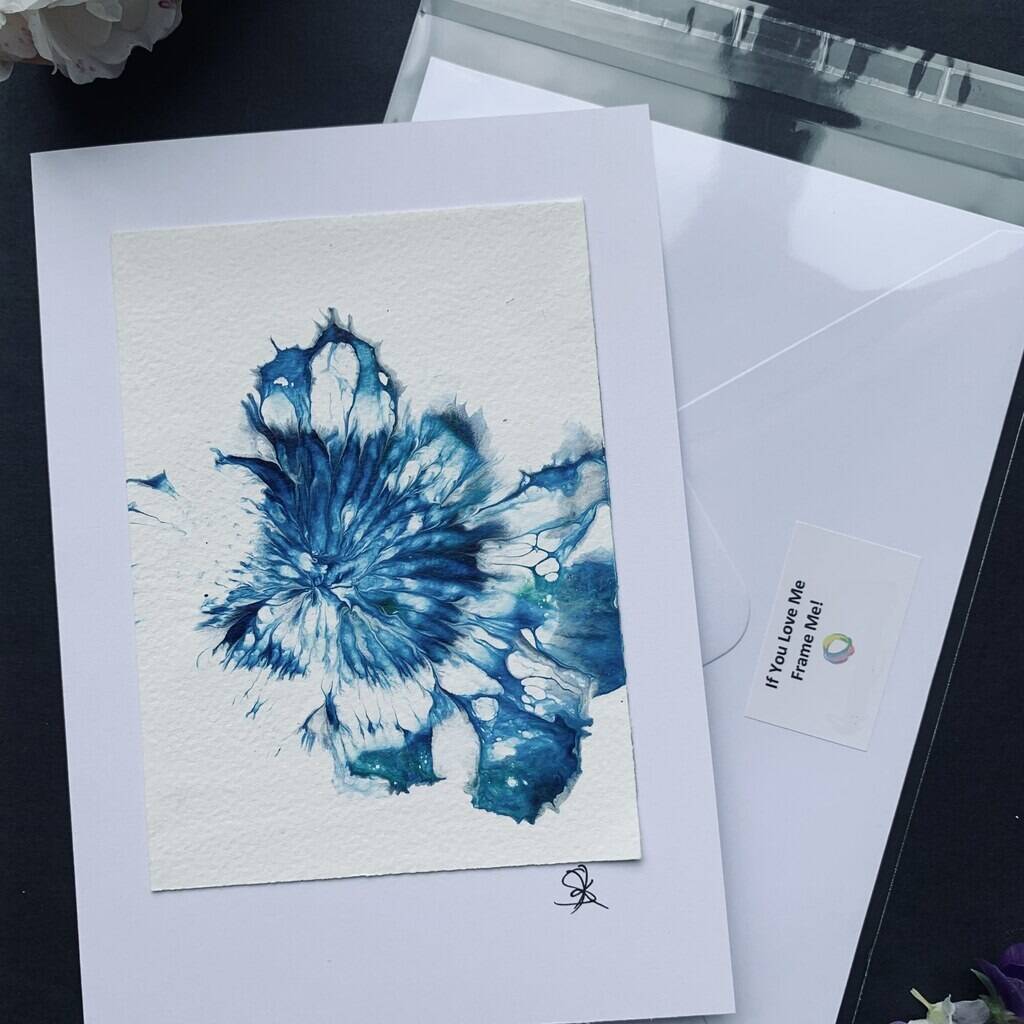 Sold Customised Greeting Cards With A Fluid Art Piece, 1 of 8