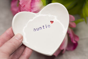 Gift For 'Auntie' Ceramic Ring Dish Letterbox Gift, 2 of 2