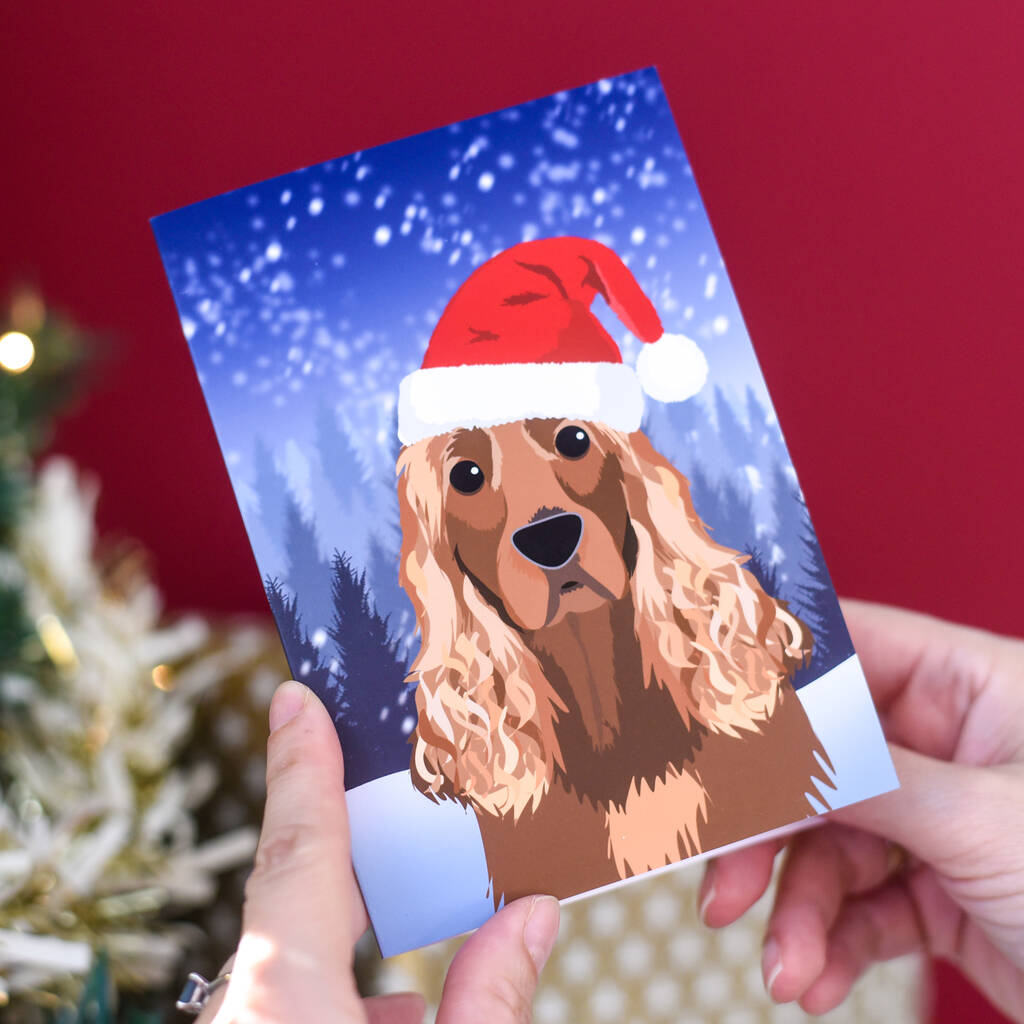 Personalised Snowy Dog Christmas Card, Lots Of Breeds By Hoobynoo