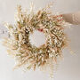 Dried Gypsophila Wreath With Bunny Tails, thumbnail 1 of 5