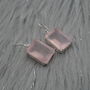 Rose Quartz Silver Earrings, Pink Gemstone Dangle Drop, thumbnail 3 of 7