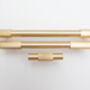 Satin Brass Tbar Handle With Hexagon On Centre, thumbnail 2 of 6