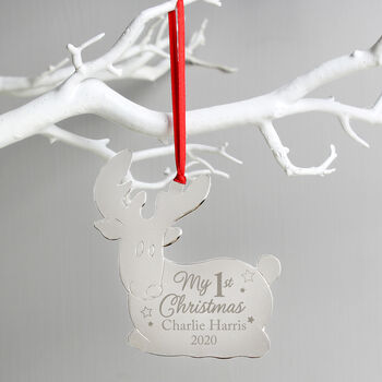 'My 1st Christmas' Reindeer Christmas Tree Decoration, 2 of 2