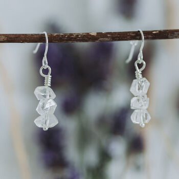 Herkimer Diamond Icicle Dangle Earrings, 5 of 7