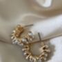 Chunky Gold Pearl Hoop Earrings, thumbnail 2 of 6