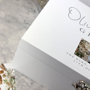 Personalised Luxury White Wedding Photo Keepsake Memory Box, 5 of 8