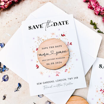 Wedding Save The Date Magnet Wildflower Cards, 9 of 11