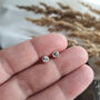 Sterling Silver Pebble Studs Hammered, thumbnail 4 of 7