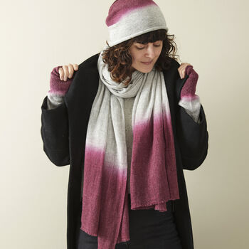 Fair Trade Gift Wrapped Dipdye Ombre Soft Wool Scarf, 3 of 8
