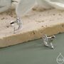 Sterling Silver Tiny Mermaid Flat Back Earrings, thumbnail 1 of 8
