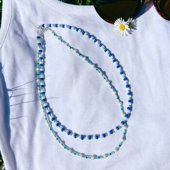Nautical Blue And White Beaded Necklace, 3 of 3