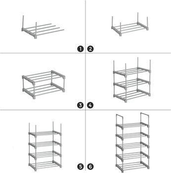 Multi Tier Stackable Shoe Storage Organiser Rack, 8 of 9