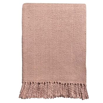 Powder Pink 100% Cotton Throw, 2 of 3