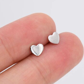 Heart Screwback Earrings In Sterling Silver, 6 of 11