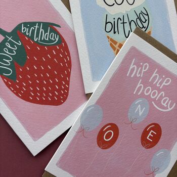 Sweet Strawberry Birthday Greeting Card, 2 of 2