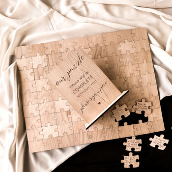 Wedding Guest Book Wooden Puzzle Alternative, 3 of 9