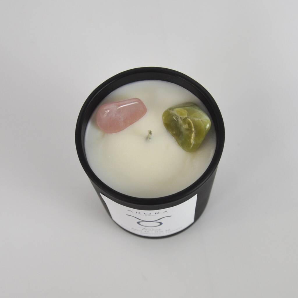 Taurus Zodiac Crystal Candle Gift By Arora London