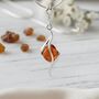 Handmade Sterling Silver And Cognac Baltic Amber Pendant, thumbnail 1 of 3