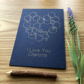 Personalised Love Chemistry Gold Foil Card, 2 of 12