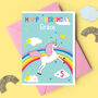 Rainbow Unicorn Personalised Birthday Card, thumbnail 2 of 2