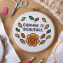 'Change Is Beautiful' Autumn Cross Stitch Kit, thumbnail 1 of 5