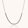 Gem Shine Garnet Necklace With Paperclip Chain, thumbnail 2 of 7
