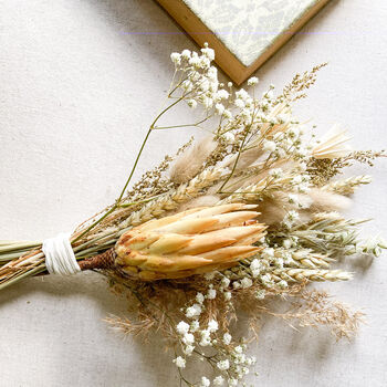 Dried Flower Posy With Protea And Gypsophila, 2 of 6