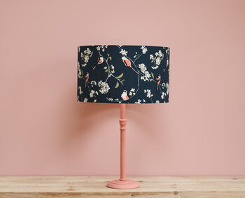 Rspb Long Tailed Tit Lampshade In Navy, 2 of 2