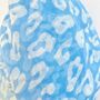 Pale Blue And White Animal Print Cotton Scarf, thumbnail 3 of 5