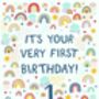 Boys 1st Birthday Card, Rainbow First Birthday Card, thumbnail 3 of 3