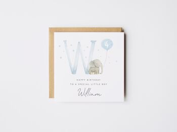 Elephant Happy 3rd Birthday Boy Card *Age Options, 4 of 5