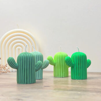 Green Cactus Candle Saguaro Cacti Shaped Candles, 3 of 6