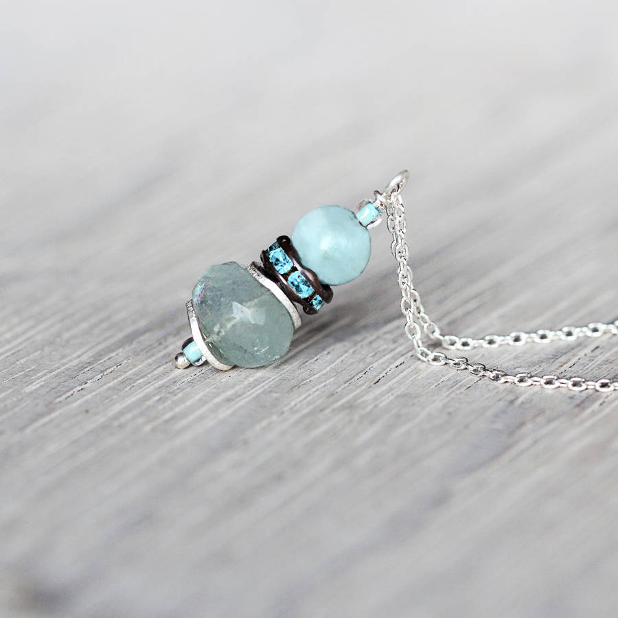 Aquamarine And Silver Necklace, 1 of 6