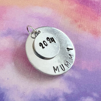 Personalised Hand Stamped Mummy Year Charm Gift, 4 of 11