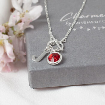 Jenna Personalised Birthstone Necklace Sterling Silver, 2 of 5